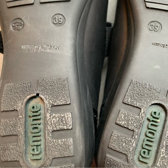 Remonte Black Leather Patent Silver Velcro Strap Metallic Shoes EU 39 / US 8-8.5 - Picture 9 of 10